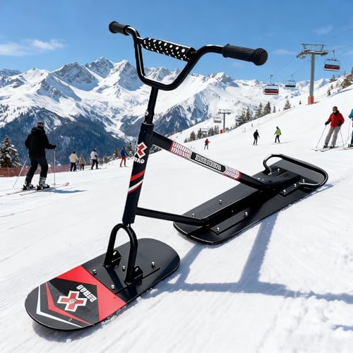 Patinete de nieve para adultos con rotación de 360°, marco de aluminio grueso y cubierta de arce para deportes de invierno
