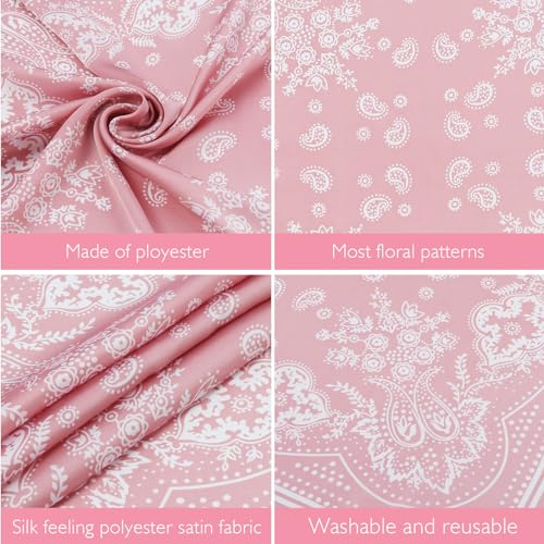 Image of Fishinsea 4 Pcs 27.5'' x 27.5'' Satin Silk Head Scarf Hair Scarves Large Bandanas Neck Scarf for Women Girls