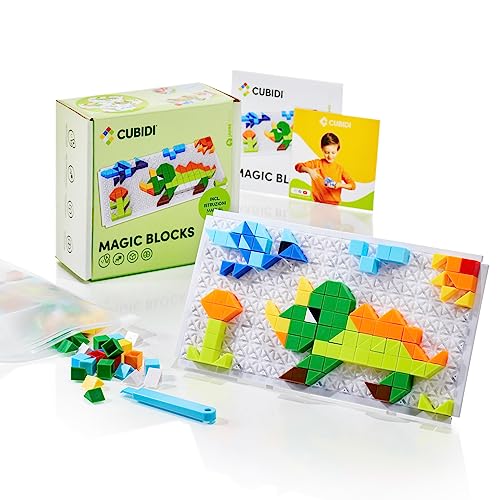 CUBIDI® Gioco a mosaico originale – Divertente Dino Edition | Gioco creativo come giocattolo a partire dai 4 anni | Giocattolo educativo per promuovere l'immaginazione | Regali per bambini da 3 a 9