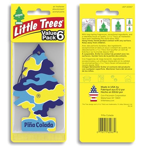 Image of LITTLE TREES Car Air Freshener | Hanging Tree Provides Long Lasting Scent for Auto and Home | 24 Air Fresheners |Pina Colada