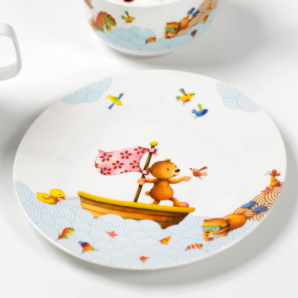 Villeroy & Boch 14-8664-2640 Happy as a Bear Children's Plate, Porcelain