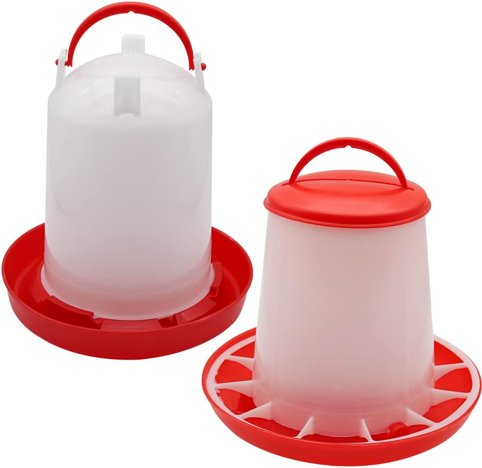 Chicken Feeder Waterer Kit Hanging 3.17 Quart Poultry Water Fountain & 6.6lb Feeder for Chick Duckling & Gosling INCOMPLETE