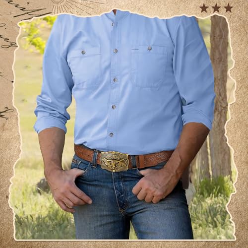 Retro Genuine Leather Belt – Removable Buckle, Cowboy Style for Jeans or Pants3