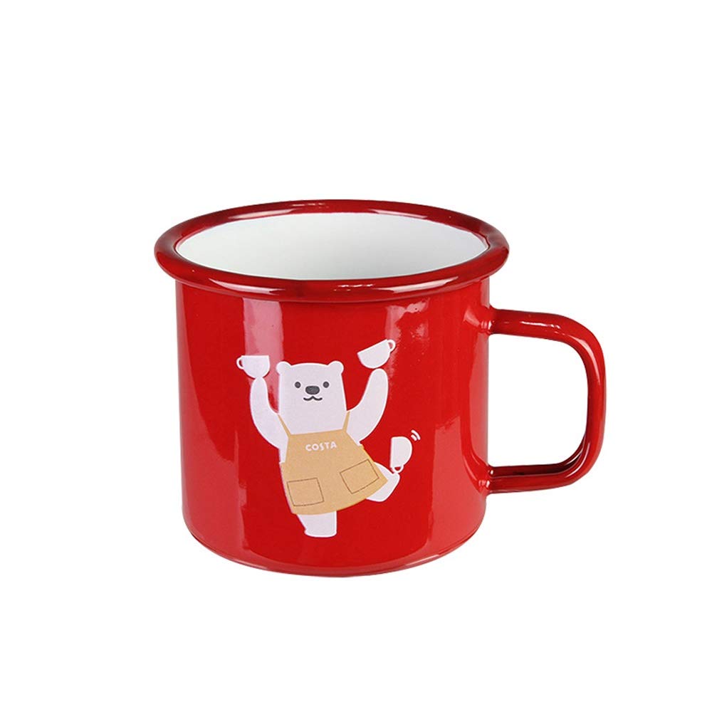 L-entcy British Mark Ceramic Cup 12.1OZ Coffee Cup Cartoon Bear Ceramic Mug Enamel Cup Warm Lovers Cup Coffee Cup Mug Red And Pink Ceramic Coffee Cup 350ml Water Cup Reusable, Fun Wedding Engagement