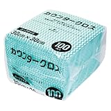 大和物産(Daiwa Bussan) カウンタークロス 30×30cm(ハーフサイズ) 100枚 繰り返し使用可能 衛生的 耐久性あり (1, グリーン, 30cm×30cm)
