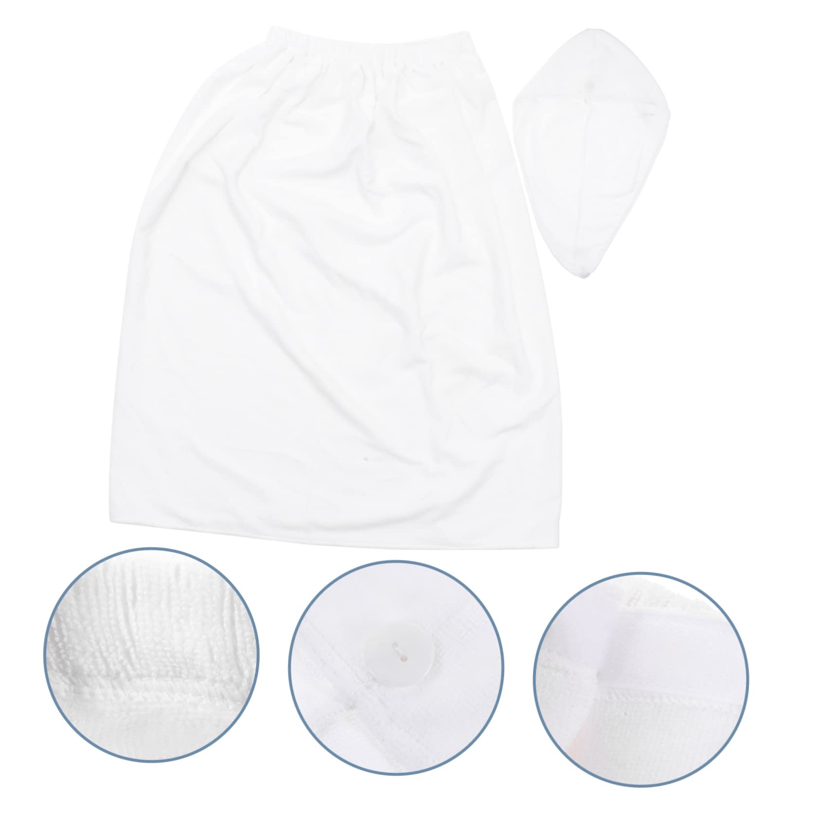 CALLARON Haarhandtuch Satz für Erwachsene aus Polyester, Weiß, 1 Satz