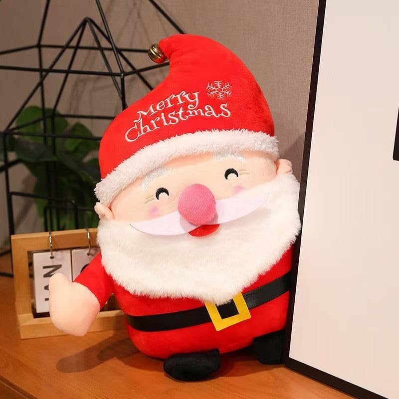 Cute Santa Claus Plush Toy, 7.8" Santa Claus Stuffed Toy with Bell, Christmas Plush Toys Xmas Decoration Indoor
