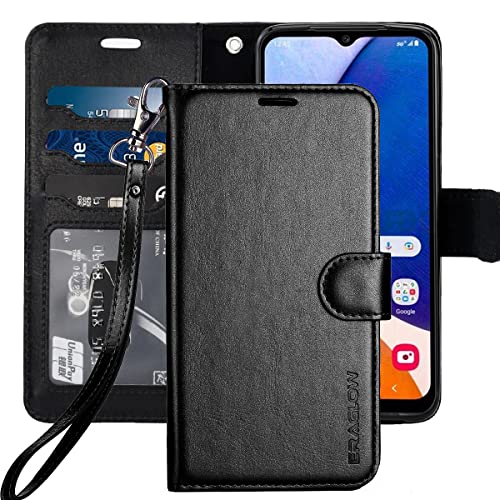 ERAGLOW for Samsung Galaxy A14 5G Case Galaxy A14 Wallet Case Flip Phone Cover [Stand Feature] [Card-Slots] Pocket for Galaxy A14 5G - Black