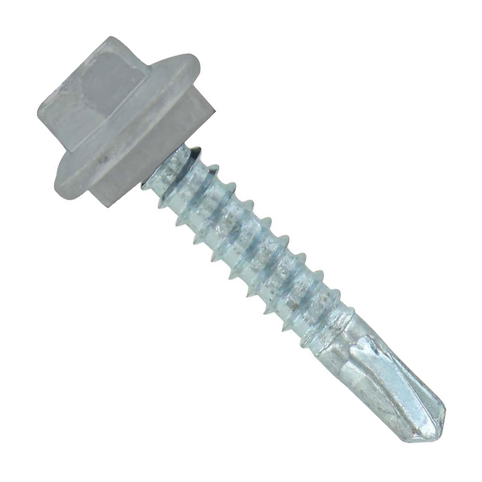 Fasteners Plus ST Fastening Maxx SteelBinder Metal to Metal #12 X 1-1/4" Light Gray Screws with EPDM Rubber Washer, 250-Count - Designed for Roofing