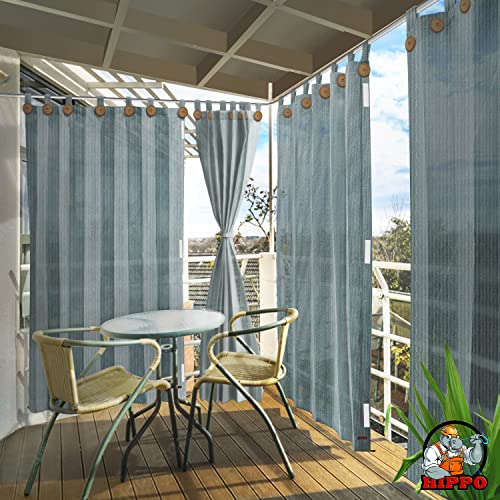 Image of HIPPO HDPE 230 GSM Outdoor Loop Curtain (Country-Blue, 3FTX7.5FT, Pack of 2)