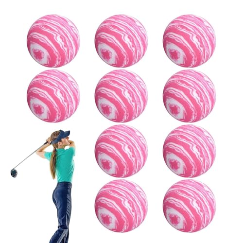 KJOET バックヤード用練習用ゴルフボール,10個 弾性ゴルフボール | 初心者・ジュニア・シニア向け ウォームアップスポーツ補助用具 庭・屋外・屋内・打撃練習場対応