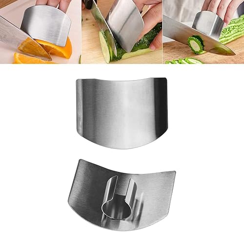 Miniatura 7 de Protector de dedos de acero inoxidable, 4 protectores de dedos para cortar herramientas de cocina, protectores de dedos para cortar alimentos,