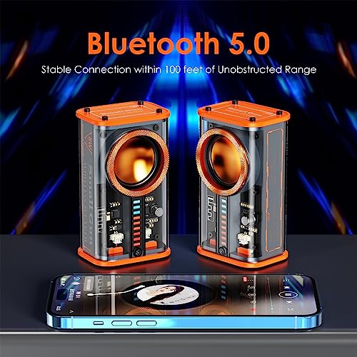 Image of Transparent Wireless Bluetooth Speaker Portable Mini Speaker with LED Colorful Lights Stereo Sound TWS Small Speakers for Office, Party Camping, Shower, Home, Travel