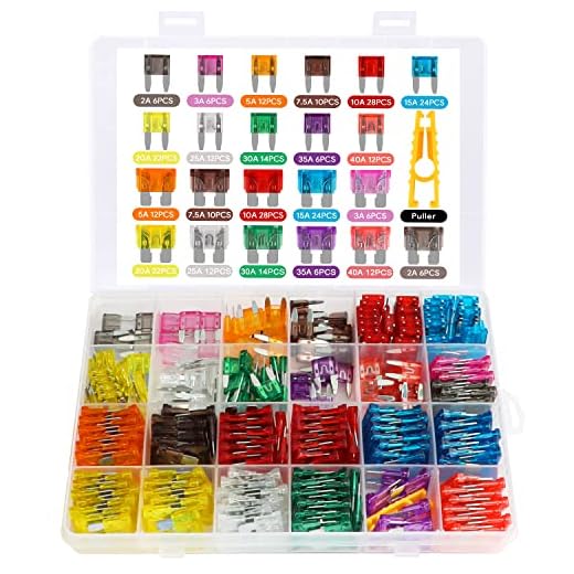 304 stycken säkringar bil, bilsäkringar set 2A 3A 5A 7.5A 10A 15A 20A 25A 30A 35A 40A för byte av standard bilsäkring, mini bilsäkringar set med 1 säkringsavdragare