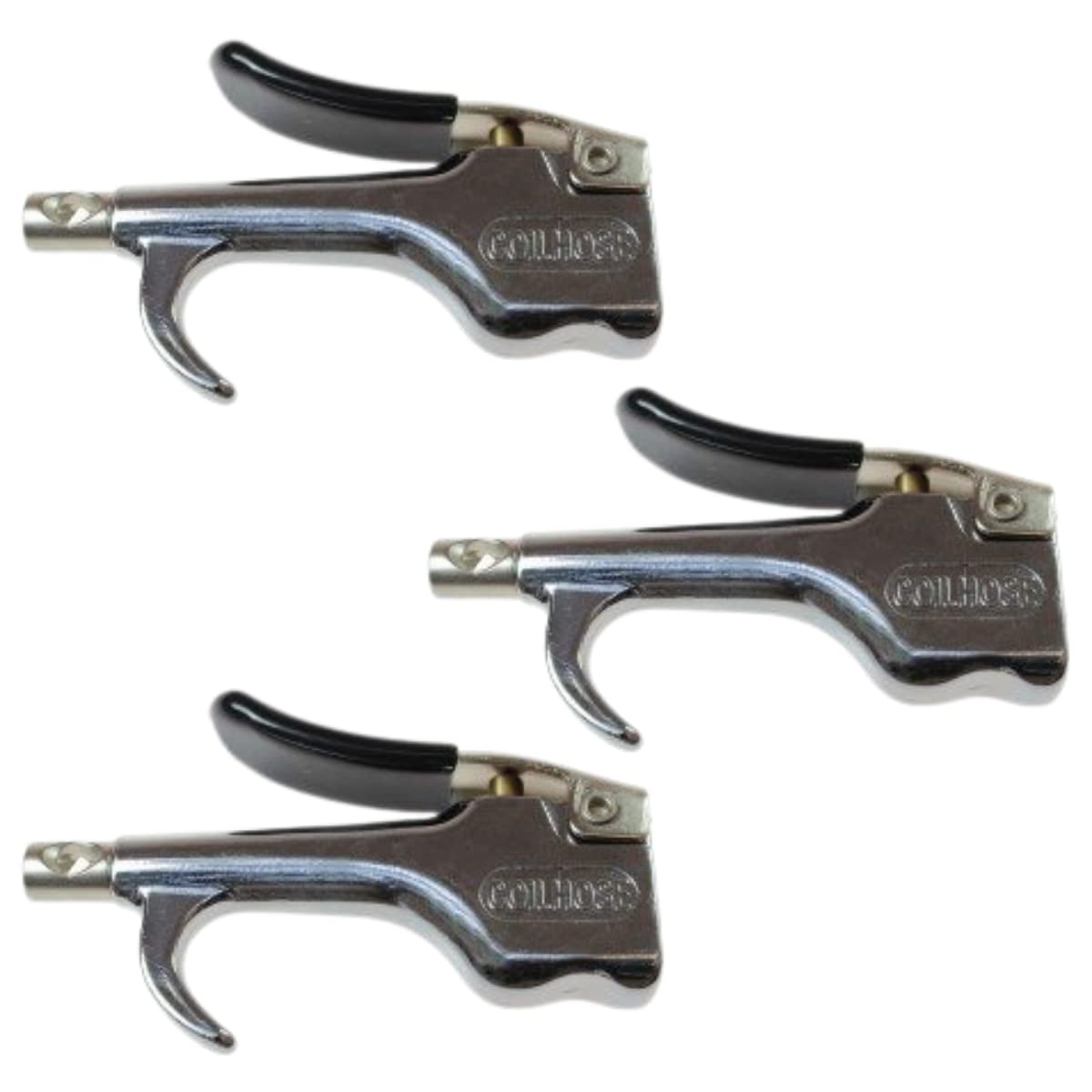 Coilhose Pneumatics Pistola de soplado 600-S, punta de seguridad, trabajo de 150 psi, entrada FNPT de 1/4 pulgadas x rosca de salida FNPT de 1/8 pulgadas, zinc fundido a presión (paquete de 3)