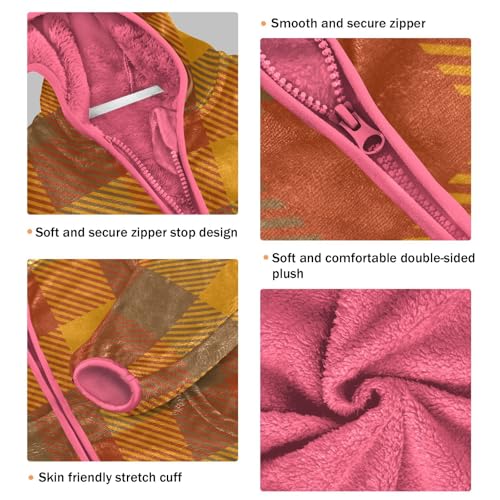 GuoChe Tartan Fall Plaid Orange Boy Fleece Jacket3