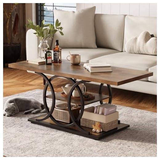 Rustic Industrial Coffee Table with Storage