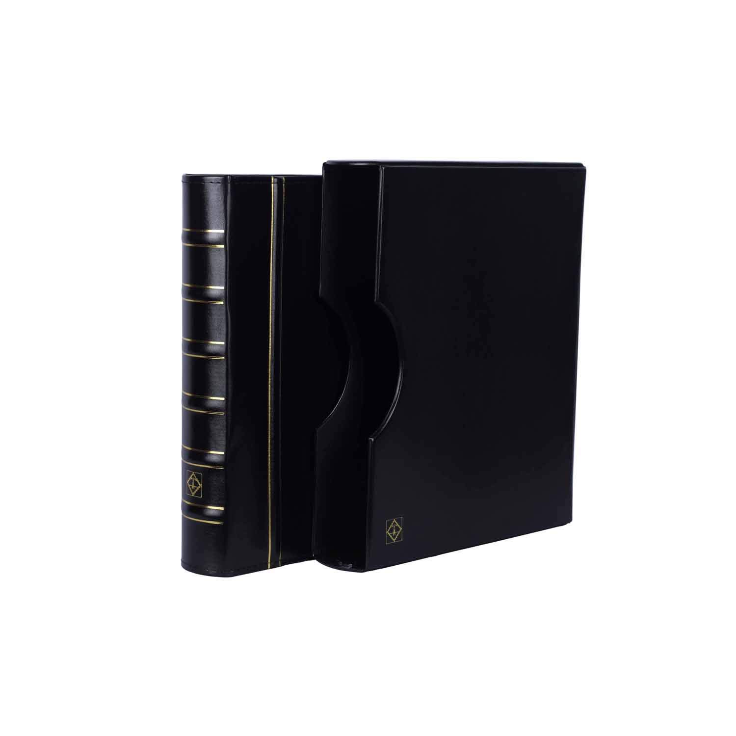 Rringbinder GRANDE, in Classic design w. 10 sheets for 200 coinh.50x50 mm  ,w. slipc.,black : Amazon.de: Toys