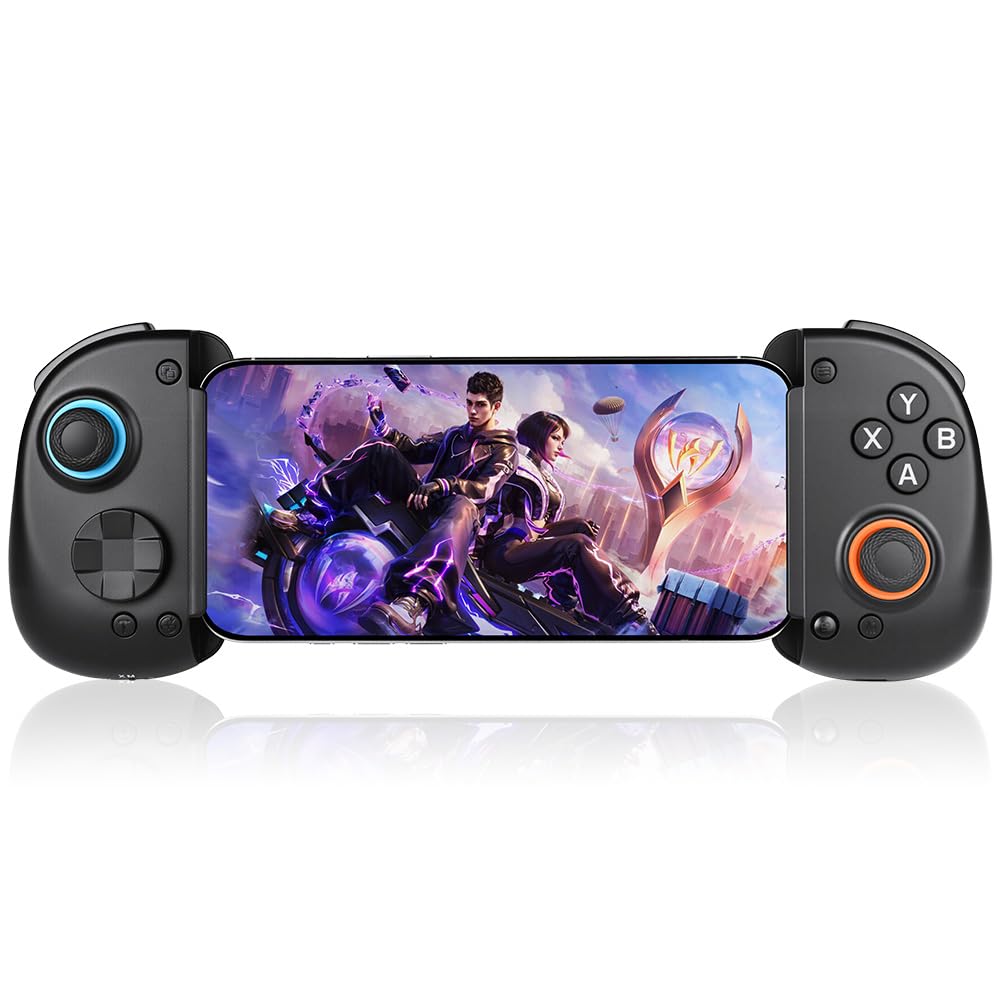 AOOSU Mobile Gaming Controller, Controller di Gioco Mobile per Android/iOS, Gamepad Wireless, Joystick Analogico Anti-deriva, Compatibile con Android, iOS, Switch e PC (Nero)