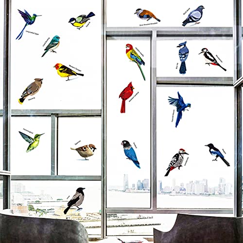Aiyingying BIRDS WALL STICKERS Flying Hummingbird Decals Removable For Window Bedroom Living Room Office Nursery Art Home Décor,18 Large Birds Wall Decal Animals Stickers thumb #4