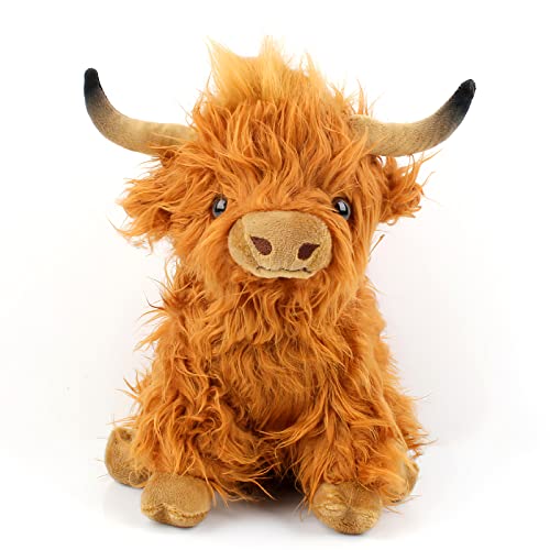 Highland Cow Soft Toy Plush Toy, Hochlandkuh Plüsch Highland Cow Plushie Hochlandkuh Kuscheltiere Realistic Soft Cuddly Farm Toy hochlandrind Kuscheltier Realistische Schottische Hochlandrinder
