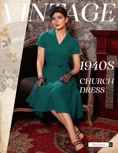 Image of Wedtrend Women's Vintage Tea Dress, Short Sleeve Cocktail Party Dress Work Church Casual Dress