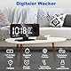 PEYOU Wecker mit Projektion【7.4】, Projektionswecker【mit 4 Stufen Bildschirmhelligkeit】 Radiowecker mit Temperatur Datum, 12/24H, Snooze-Doppelwecker für Schlafzimmer Kinder Senioren Wand Deckenuhr
