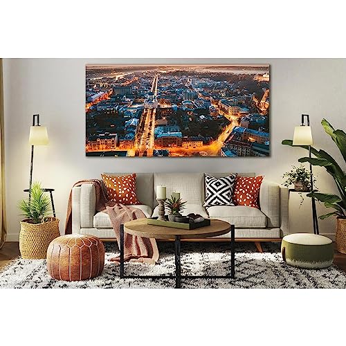 Lienzo decorativo de Kaunas Lituania cuadro triptico moderno para pared de salon 120x60 2