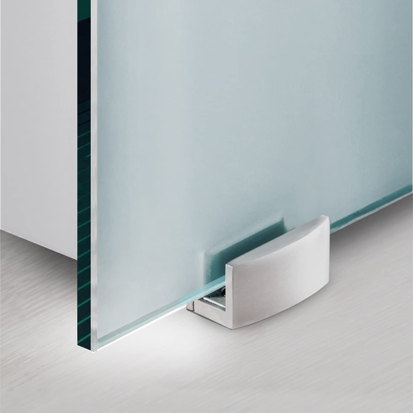 BOSS Porta Scorrevole in vetro modello LA VIE 60x215 cm (60/80/90 cm) 8 mm, vetro Satinato, Nano rivestito bianco, kit hardware complete (60x215 cm, DESTRA)