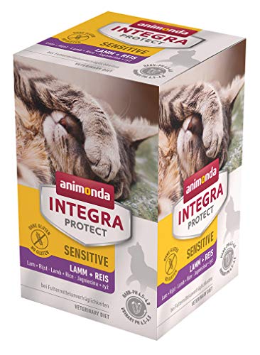 animonda INTEGRA PROTECT Katzenfutter nass Sensitive Lamm und Reis (6 x 100g), vom Tierarzt empfohlen bei Futtermittelallergie, mit Veterinären entwickeltes Diätalleinfutter für Katzen