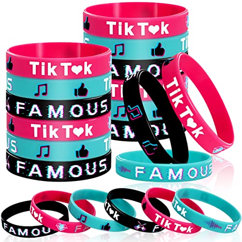 Vuzvuv 18 PCS Music Themed Party Silicone Bracelets Musical Short Video Rubber Wristbands Dance Challenge Party Favors Decorations Supplies for Fans in Party, Celebration and Fesival