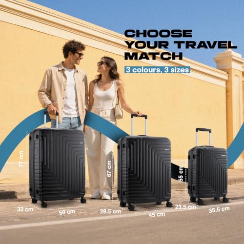 Image of American Tourister Ivy NXT | Luggage Trolley Bag (79 cm) | 360 8 Wheel Travel Luggage | 2 Compartments | Hard Luggage Polycarbonate Suitcase | Mounted Combination Lock | 3 Years Warranty | Black