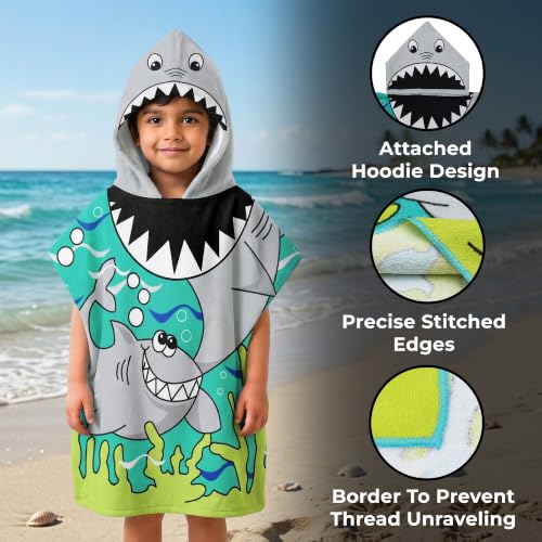 Image of Kids Poncho Towel 300 GSM 120x60 CM, Mint Green