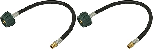 Flame King 100473-18, adaptador NPT macho de 14 pulgadas (no destelado), manguera de goma sólida para reguladores de RV, negrolatón, 18 pulgadas