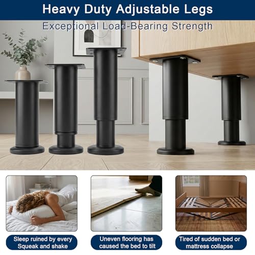 Patas ajustables para muebles y base de somier de 18 a 30 cm 6