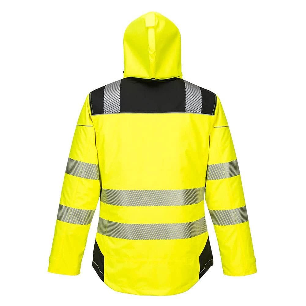 Portwest T400 Kurtka robocza PW3 Elementy Odblaskowe Elastyczna Konstrukcja | Żółty/Czarny, XS, EN ISO 20471 Klasa 3, EN 342, Krój Komfortowy, Kołnierz z Podszewką Polarową, Długi Rękaw, 3 Kieszeni, Zima