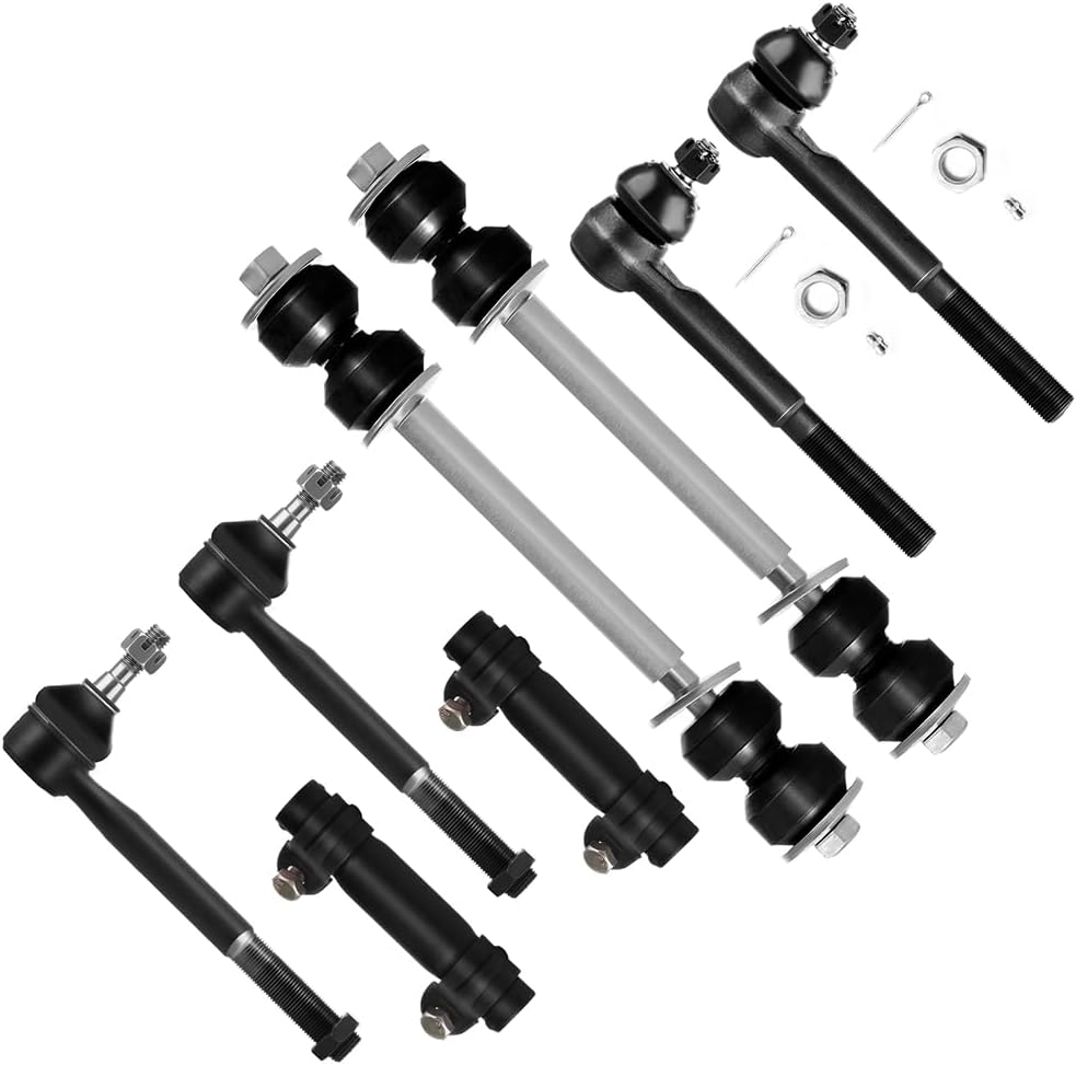 SCITOO 8pcs Front Suspension Kit Inner Outer Tie Rod End fit for Chevy Tahoe Blazer K1500 K3500 K2500 for GMC Yukon K1500 Suburban K2500 K3500 for Cadillac Escalade Sway Bar Link