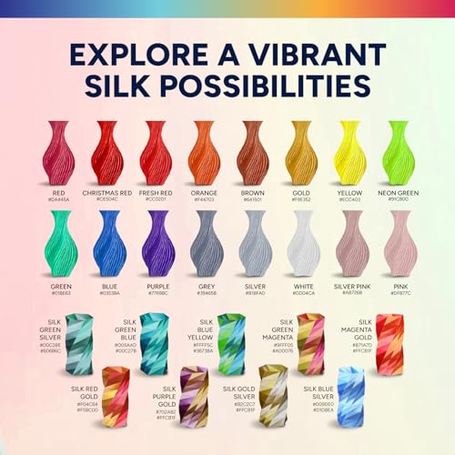 Image of OVERTURE Silk PLA 1.75mm Dual Color Filament, Clog-Free Shiny 3D Printer Filament, 1kg Spool(2.2lbs), Dimensional Accuracy + /- 0.03 mm, Fit Most FDM Printer(Silk Green-Magenta)