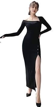 Amazon.co.jp: パーティードレス 深いスリット入り ワン