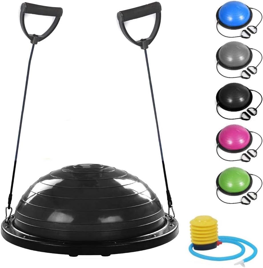 Fitness Balance Ball (Ø 60 cm) | ABS and PVC Ball | Gymball Training Board Half Ball Dome | Increases Balance Resistance Strength and Trains the Core