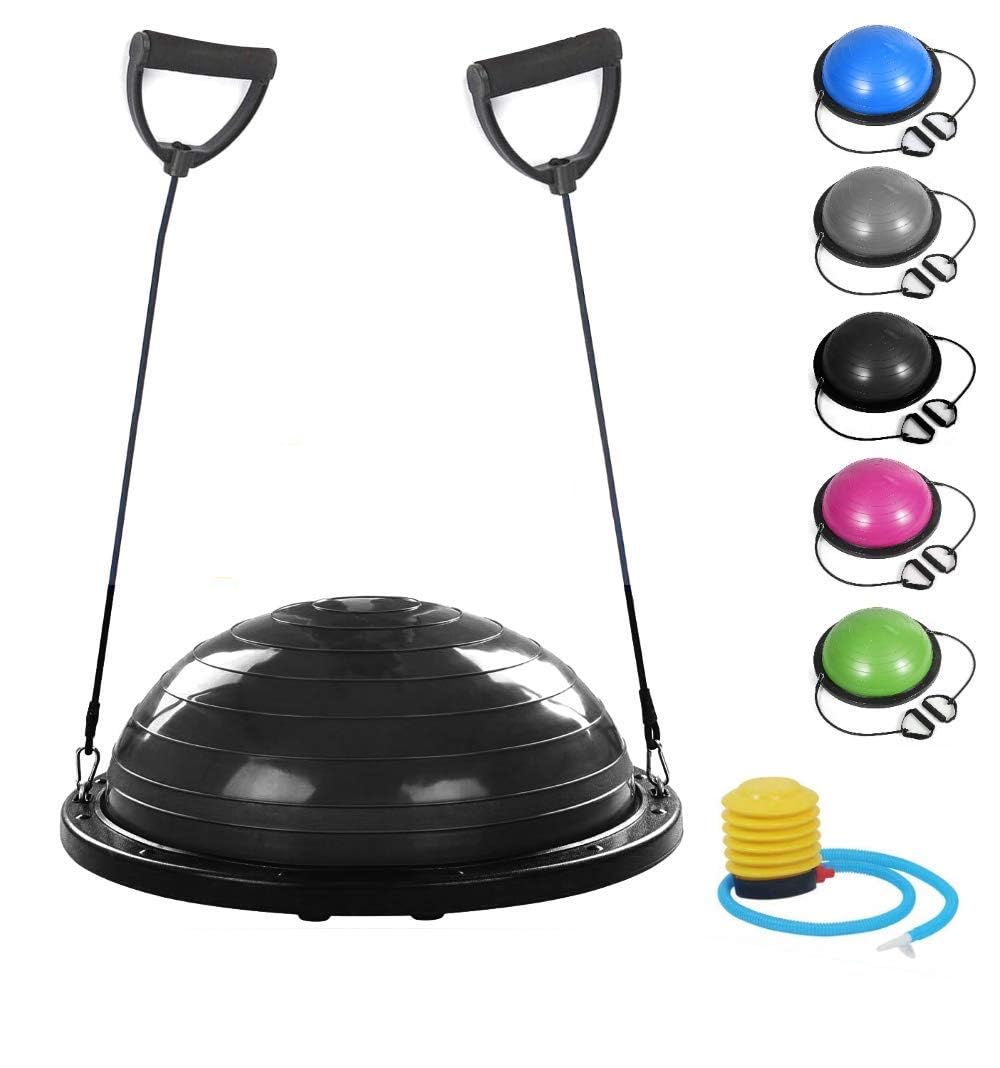 Fitness Balance Ball (Ø 60 cm) | Palla in ABS e PVC | Gymball Training Board Semisfera Cupola | Aumenta Equilibrio Resistenza Forza e Allena il Core