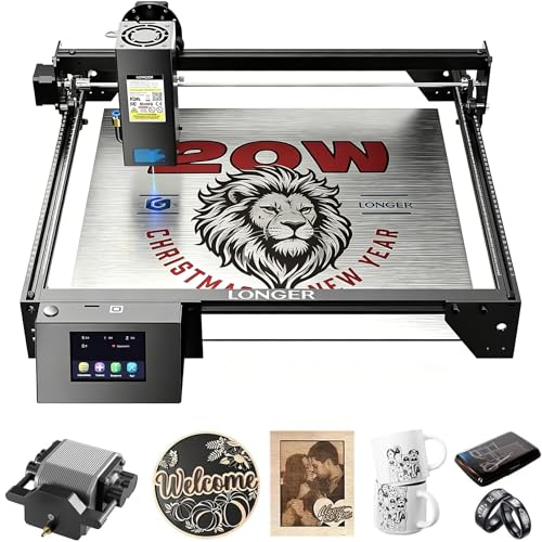 Image of Longer New Upgrade RAY5 20W Laser Engraver with Air Pump,20000mW Output 32-bit Motherboard, App Offline Control, DIY Engraver Tool for Metal /Glass /Wood,Engraving Area 400 * 365mm