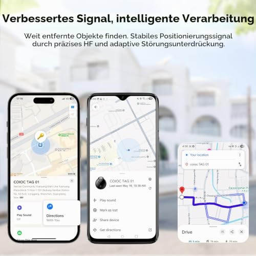 Smart Tracker Tag 4er Pack, Schlüssel Finder Kompatibel Compatible Avec Apple Find My und Google Find Hub, IP68 wasserdicht… – Ansicht 4
