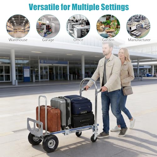 Carretilla industrial convertible 2 en 1 con ruedas miniatura 6