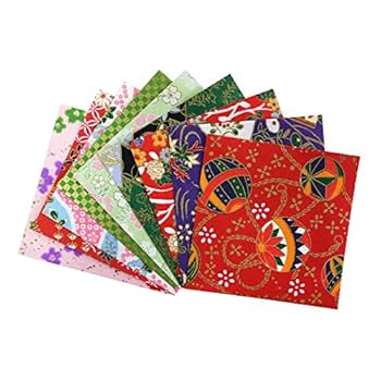 Amazon | 友禅紙 折り紙 (豆) 赤系 100枚箱入 | おりがみ | ホビー