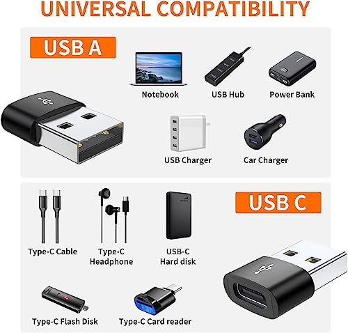 Image of Crasts USB Type C USB Type C Female to USB Male Adapter Connector Converter Works with Laptops,Chargers Compatible for iPhone, Airpods, iPad, Samsung Galaxy, Google Pixel (Pack of-2) (Black)