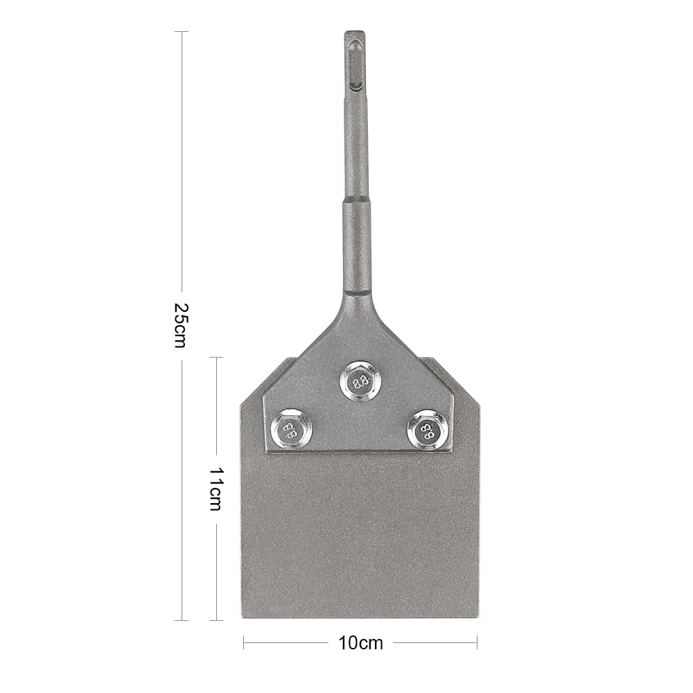 Spachtelmeißel SDS Plus Meißel 250x100 mm, Spachtelmeißel Farbschaber mit 2 Ersatzblätter Klingen für Fußbodenkleber, Teppich, Fliesenkleber, Bodenkleber, PVC-Fliesen