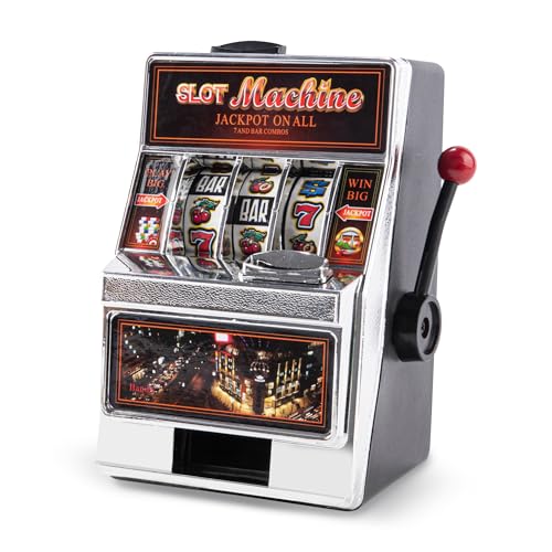 Slot Machine Money Bank for Adults (7.1 * 4.6 * 3.9inch), Lucky Seven Casino Games Toy Piggy Bank...