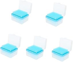 Generic 500 Pcs Pipetas De Ligação Cônica Micropipeta Plásticos Pontas De Plástico Longas/Para Armazenamento De Pipetas De Tubo Ml Lab/Tips- Rack Universal Vazamento Azul Transparente