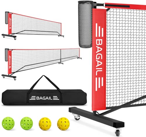 BAGAIL Portable Pickleball Net Set with Wheels, 22 FT...